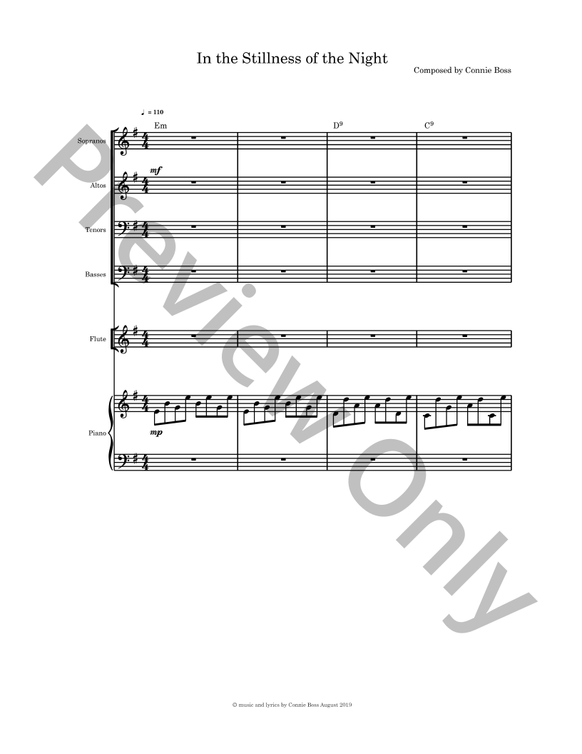 In The Stillness of the Night SATB Christmas Cantata with piano and optional instruments P.O.D