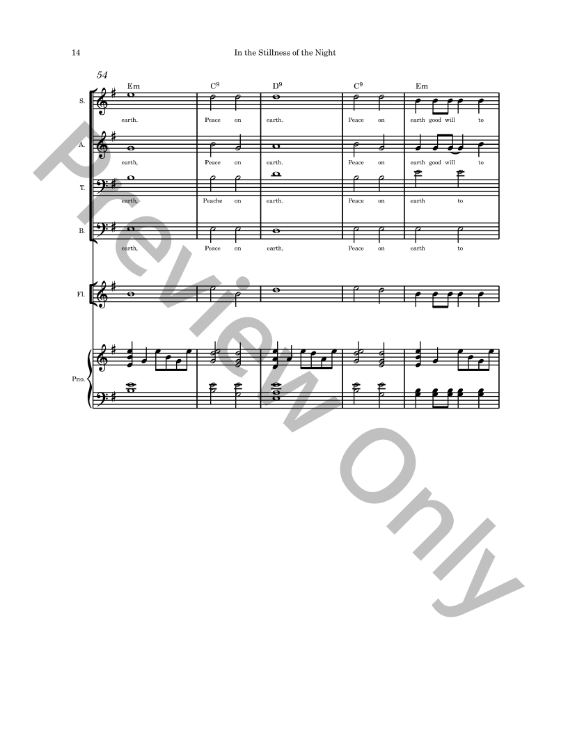 In The Stillness of the Night SATB Christmas Cantata with piano and optional instruments P.O.D