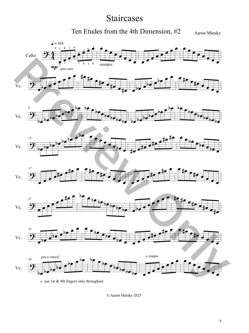 Ten Cello Etudes from the 4th Dimension P.O.D.