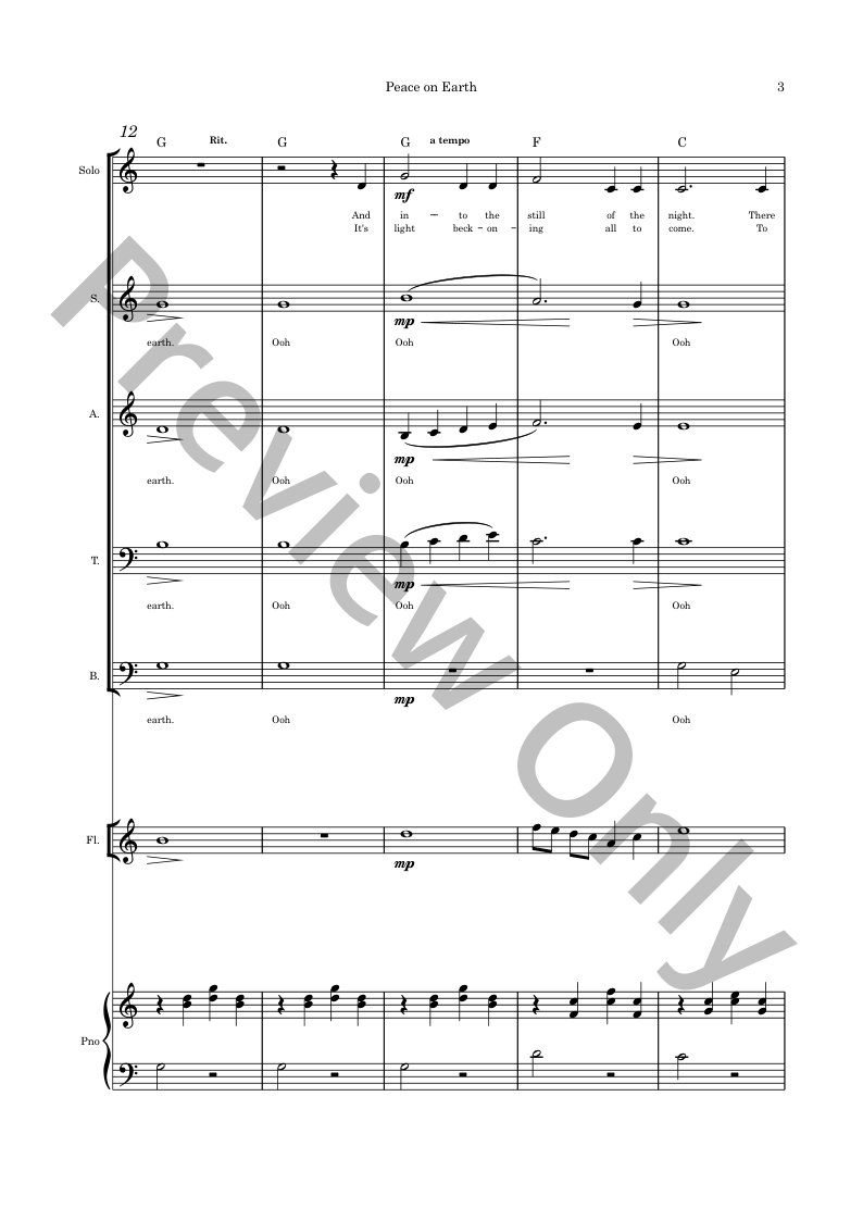 Christmas Originals SATB, piano and optional instruments composed by Connie Boss P.O.D