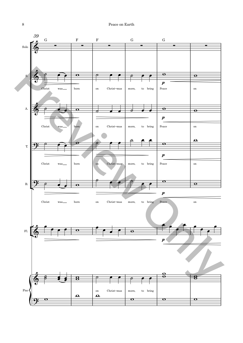 Christmas Originals SATB, piano and optional instruments composed by Connie Boss P.O.D