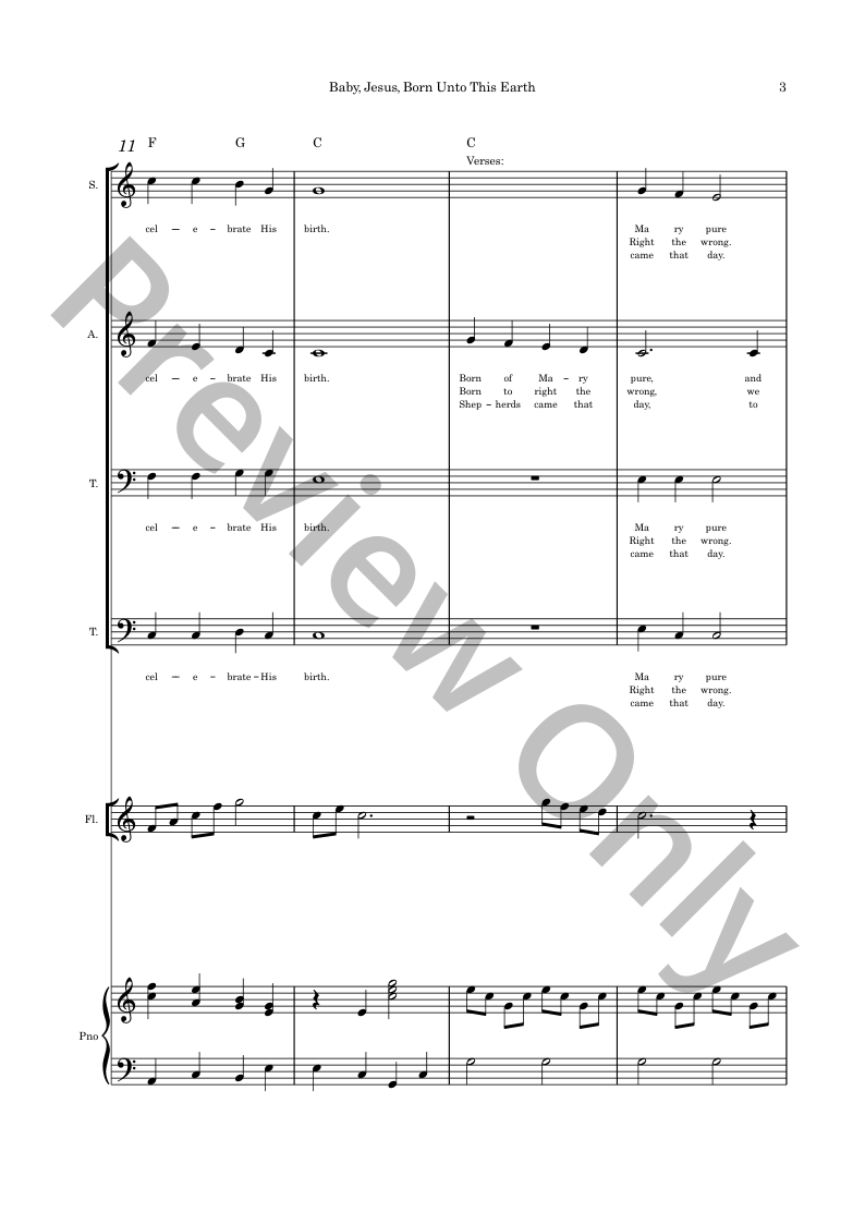 Christmas Originals SATB, piano and optional instruments composed by Connie Boss P.O.D