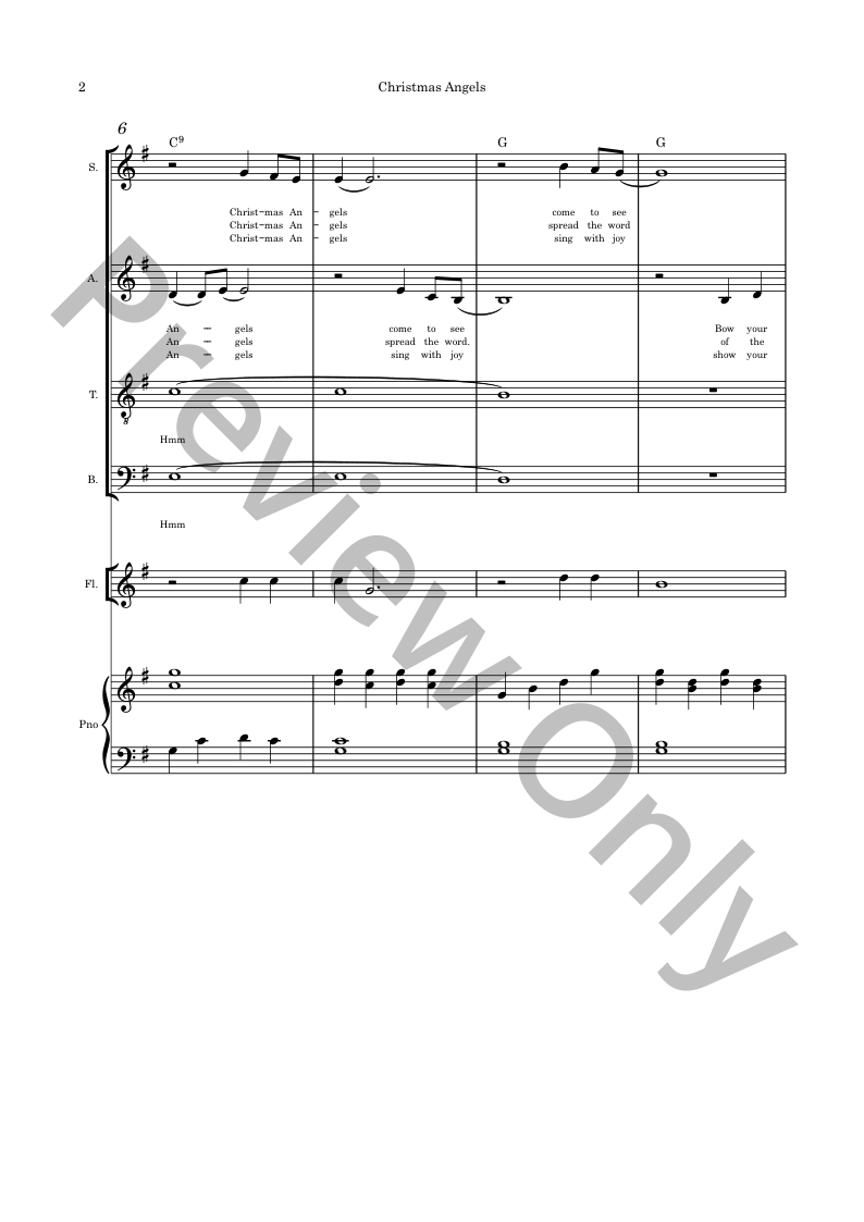 Christmas Originals SATB, piano and optional instruments composed by Connie Boss P.O.D