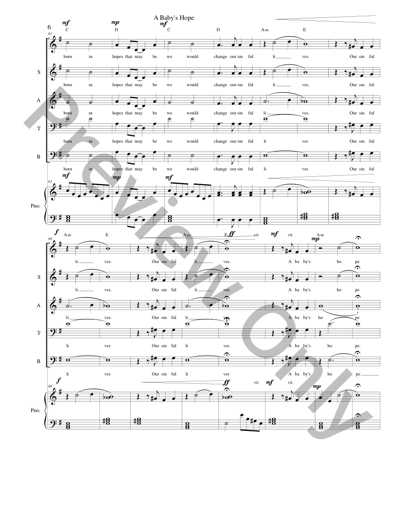 Christmas Originals SATB, piano and optional instruments composed by Connie Boss P.O.D