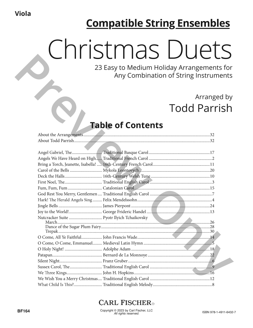 Compatible String Ensembles: Christmas Duets Viola