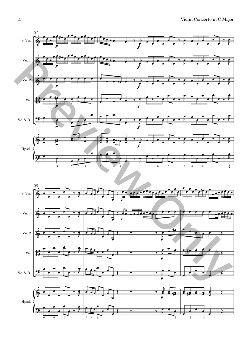 Albinoni Violin Concerto in C for Violin and String Orchestra P.O.D