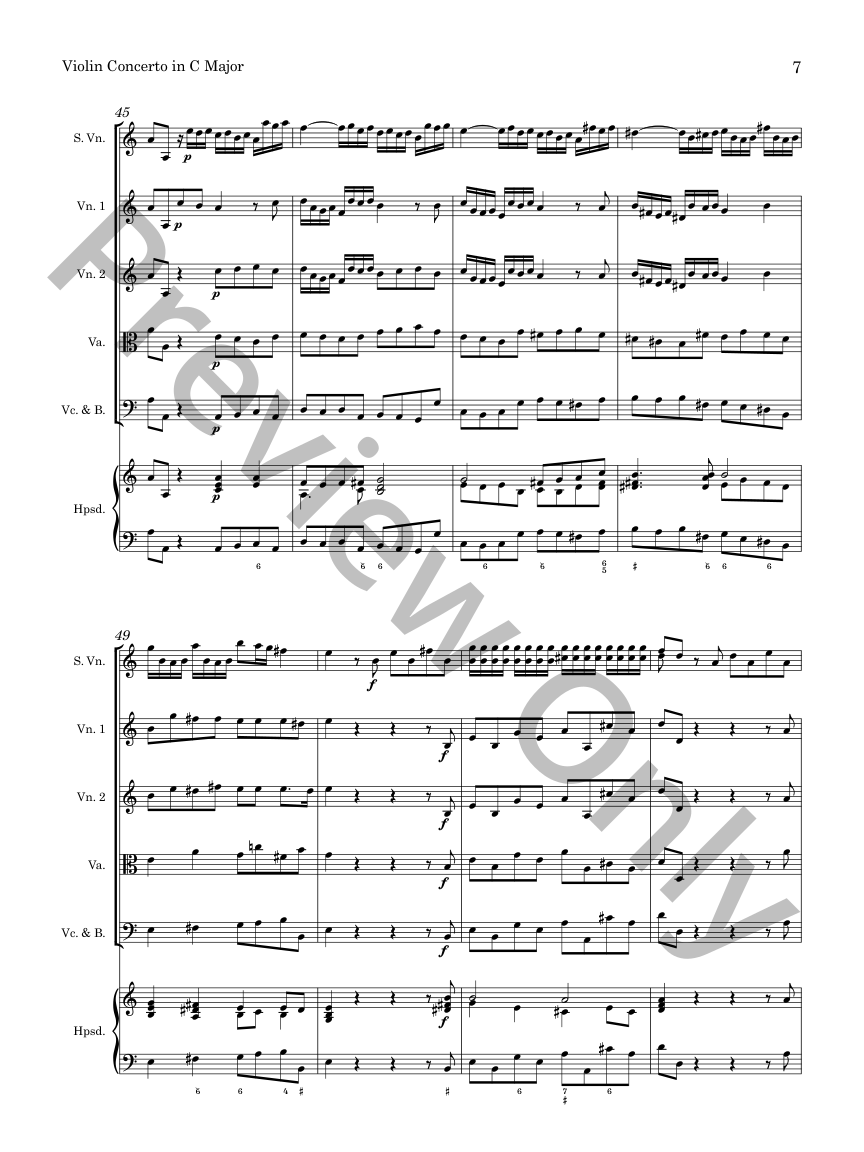 Albinoni Violin Concerto in C for Violin and String Orchestra P.O.D