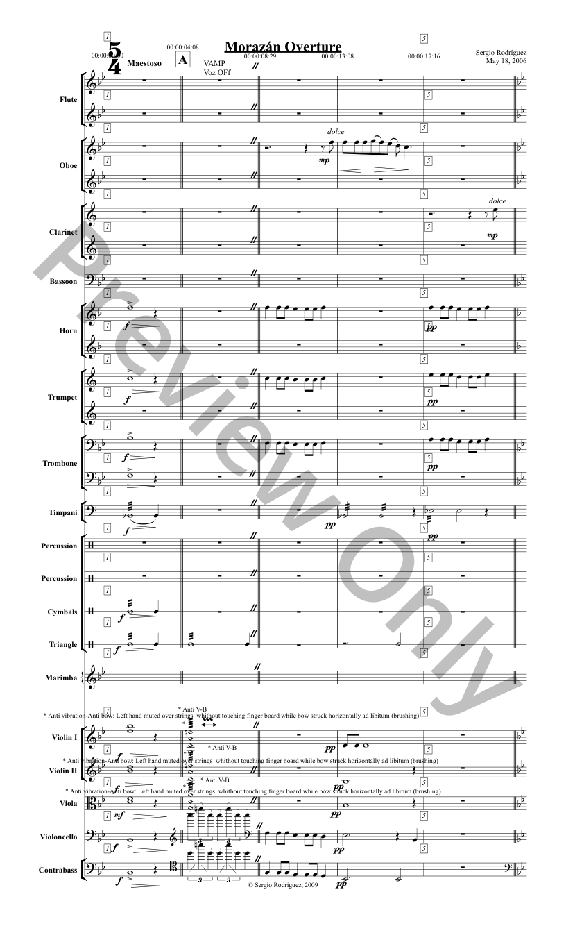 Morazan Overture for full Symphony Orchestra P.O.D