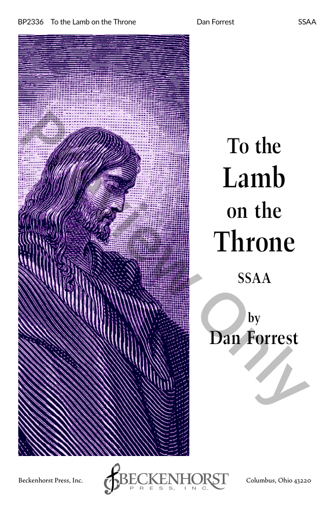 To the Lamb on the Throne SSAA Large Print Edition P.O.D.