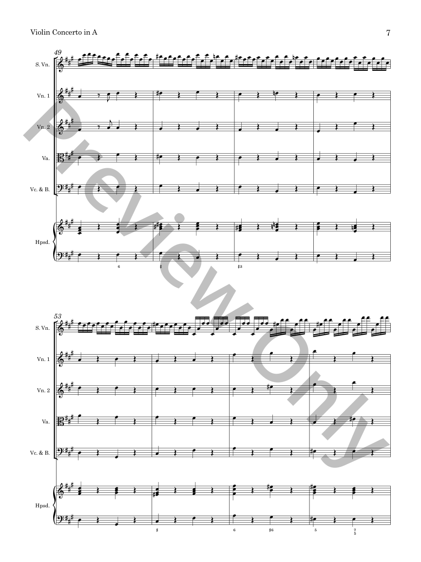 Albinoni Violin Concerto in A for Violin and String Orchestra P.O.D