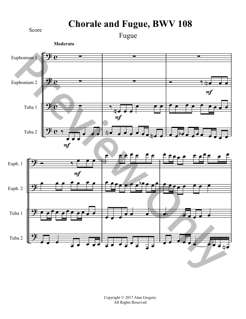Chorale and Fugue, BWV 108 P.O.D