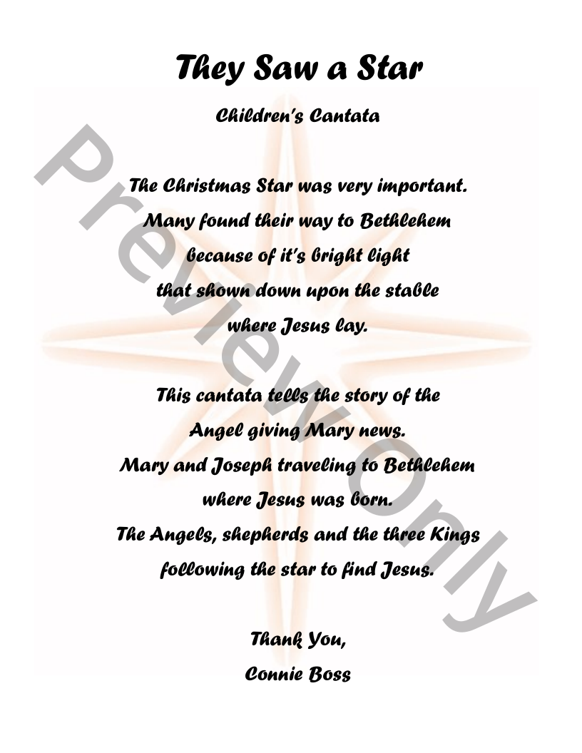 They Saw A Star Children and Teen Christmas Cantata P.O.D