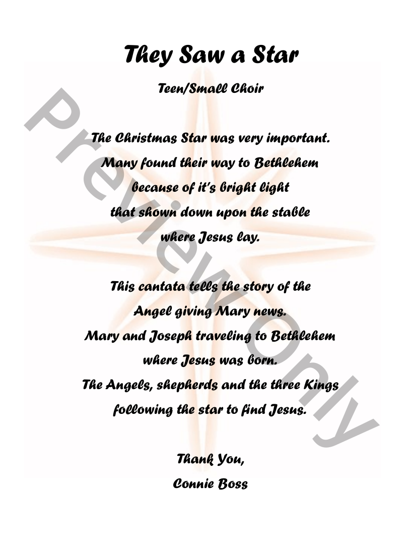 They Saw A Star Children and Teen Christmas Cantata P.O.D