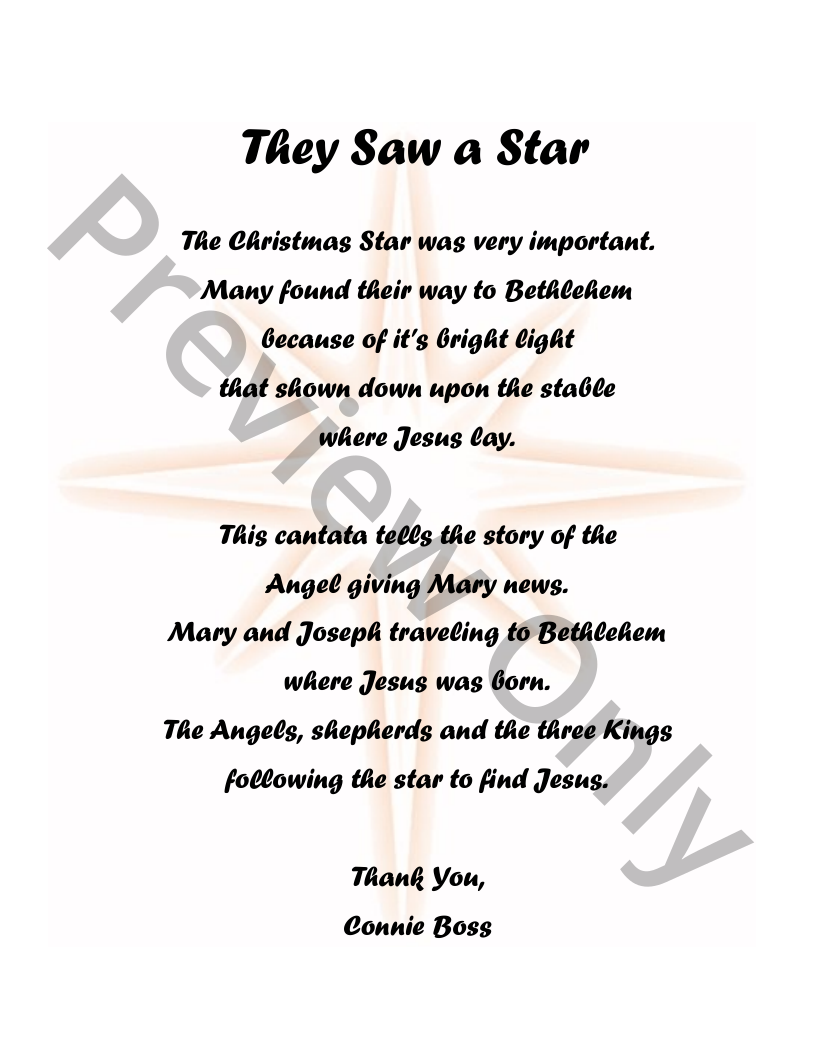 They Saw A Star Children and Teen Christmas Cantata P.O.D