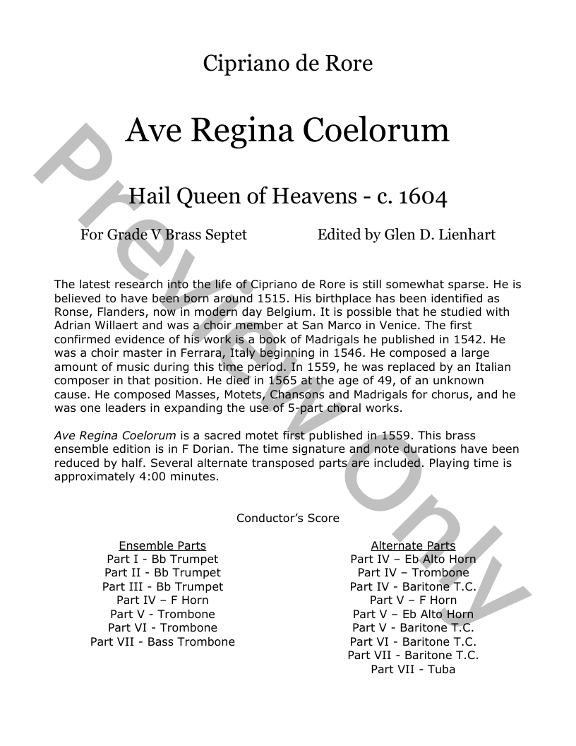 Ave Regina Coelorum P.O.D