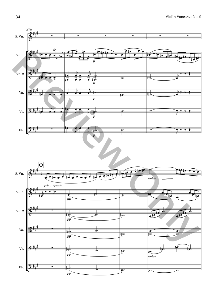 Beriot Violin Concerto No 9 for Violin and String Orchestra P.O.D