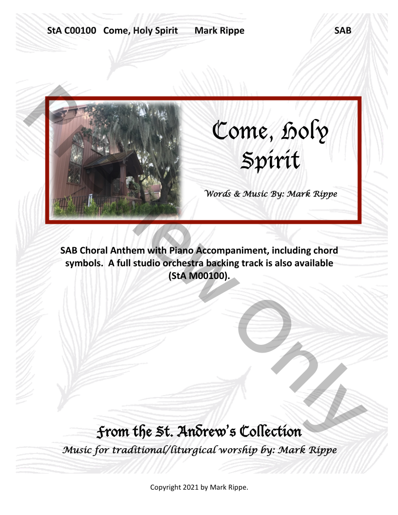 Come, Holy Spirit (StA C00100) P.O.D