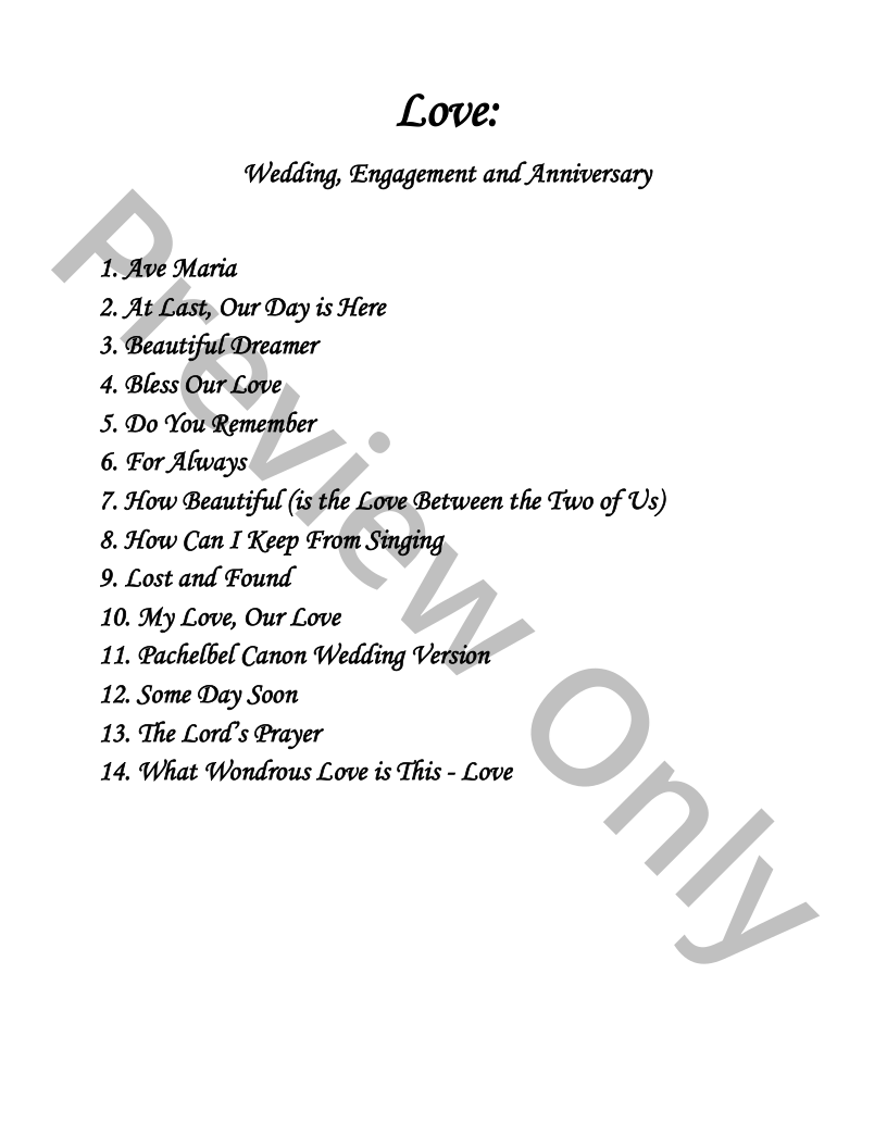 Love: Wedding/Engagement/Anniversary P.O.D