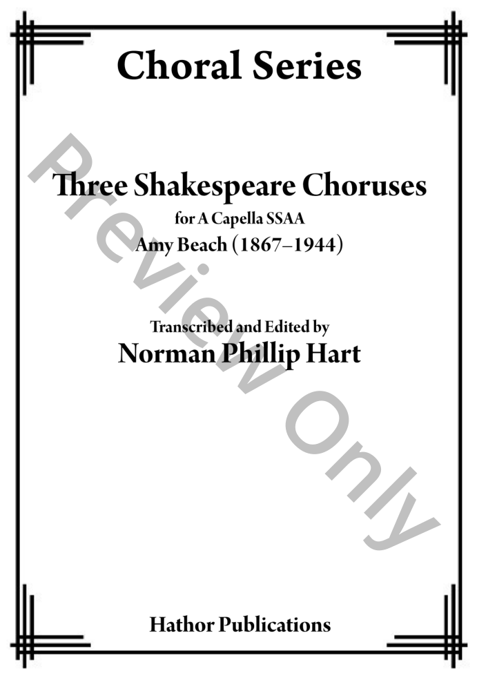 Three Shakespeare Choruses P.O.D