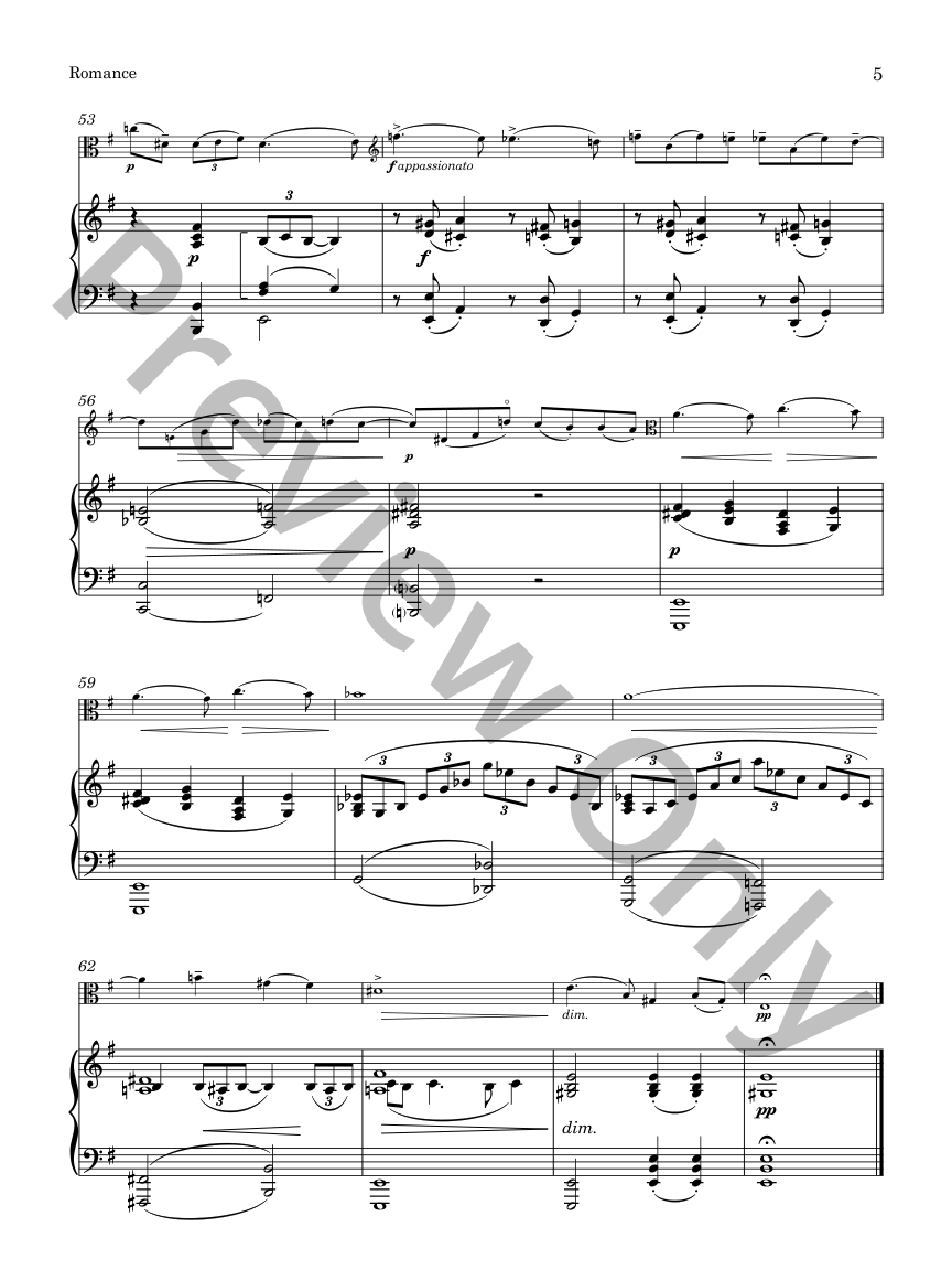 Akimenko Romance Op. 13 for Viola and Piano P.O.D