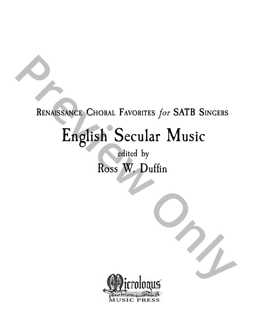 ENGLISH SECULAR MUSIC P.O.D