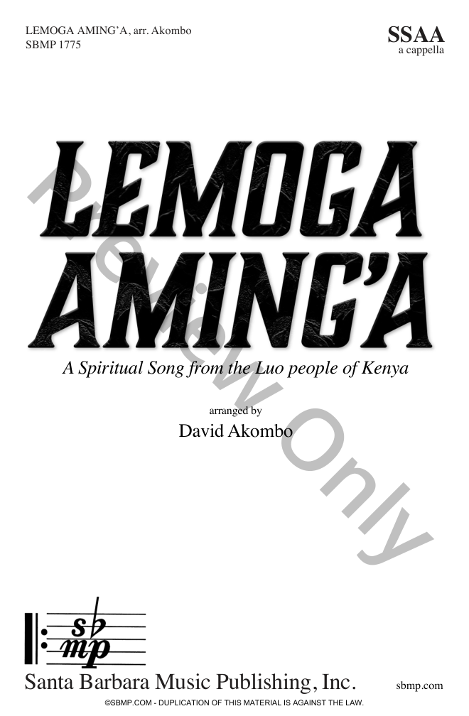 Lemoga Aming'a Large Print Edition P.O.D.