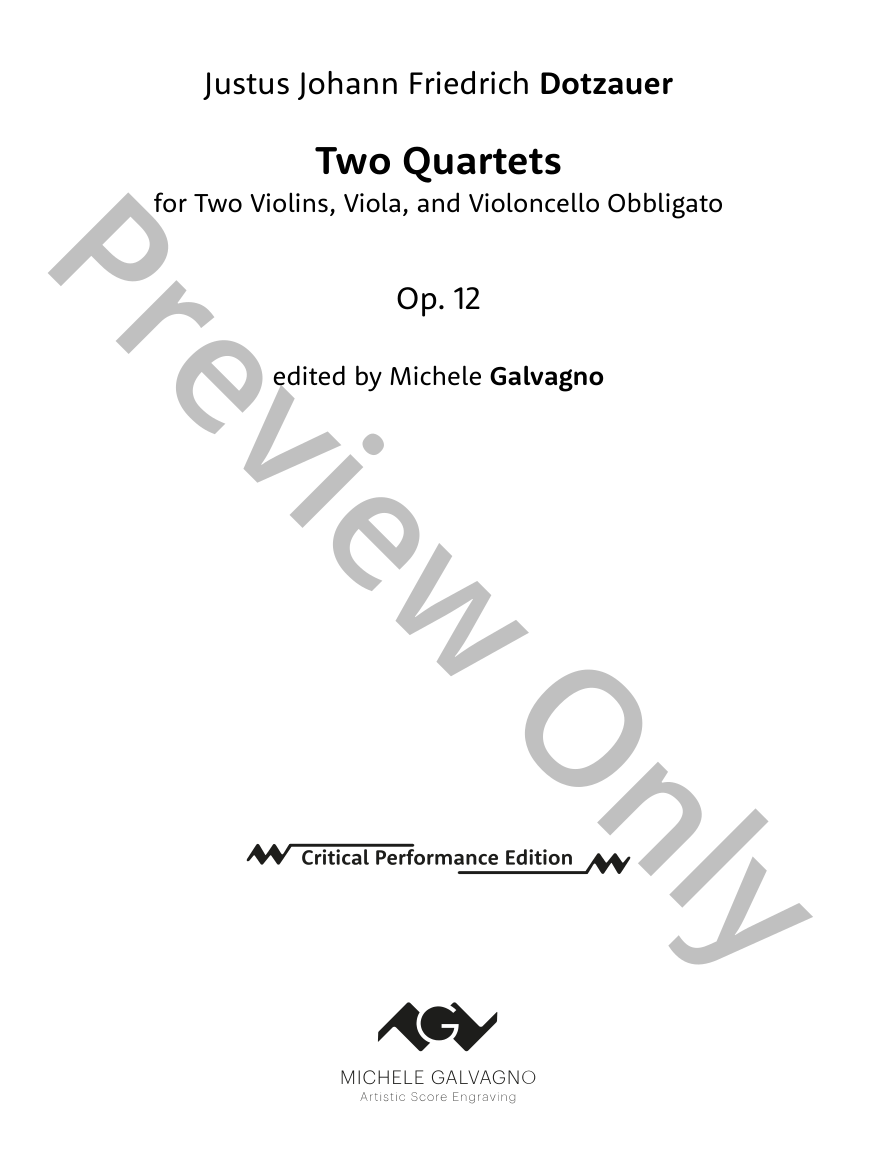 Two Quartets, Op. 12 P.O.D
