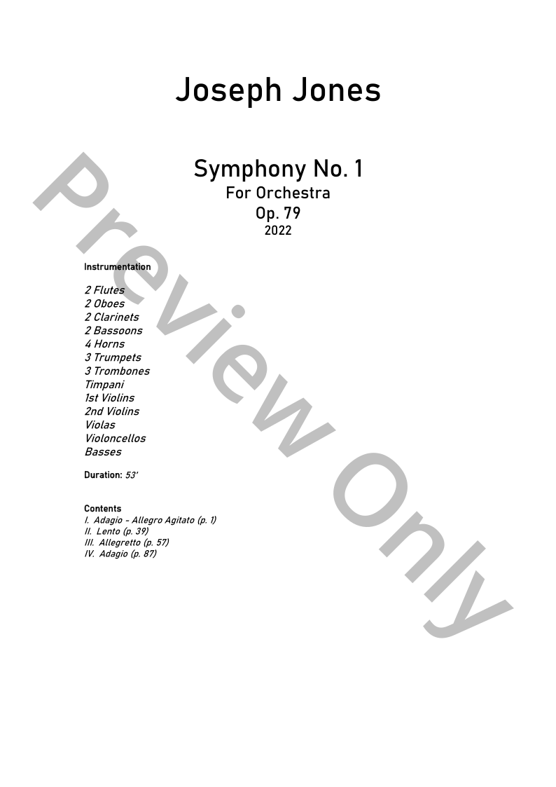 Symphony No. 1, Op. 79 P.O.D