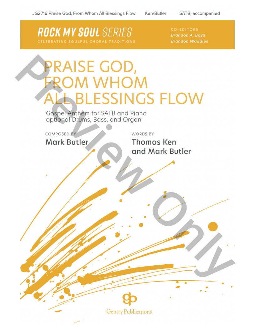 Praise God From Whom All Blessings Flow LARGE PRINT P.O.D.