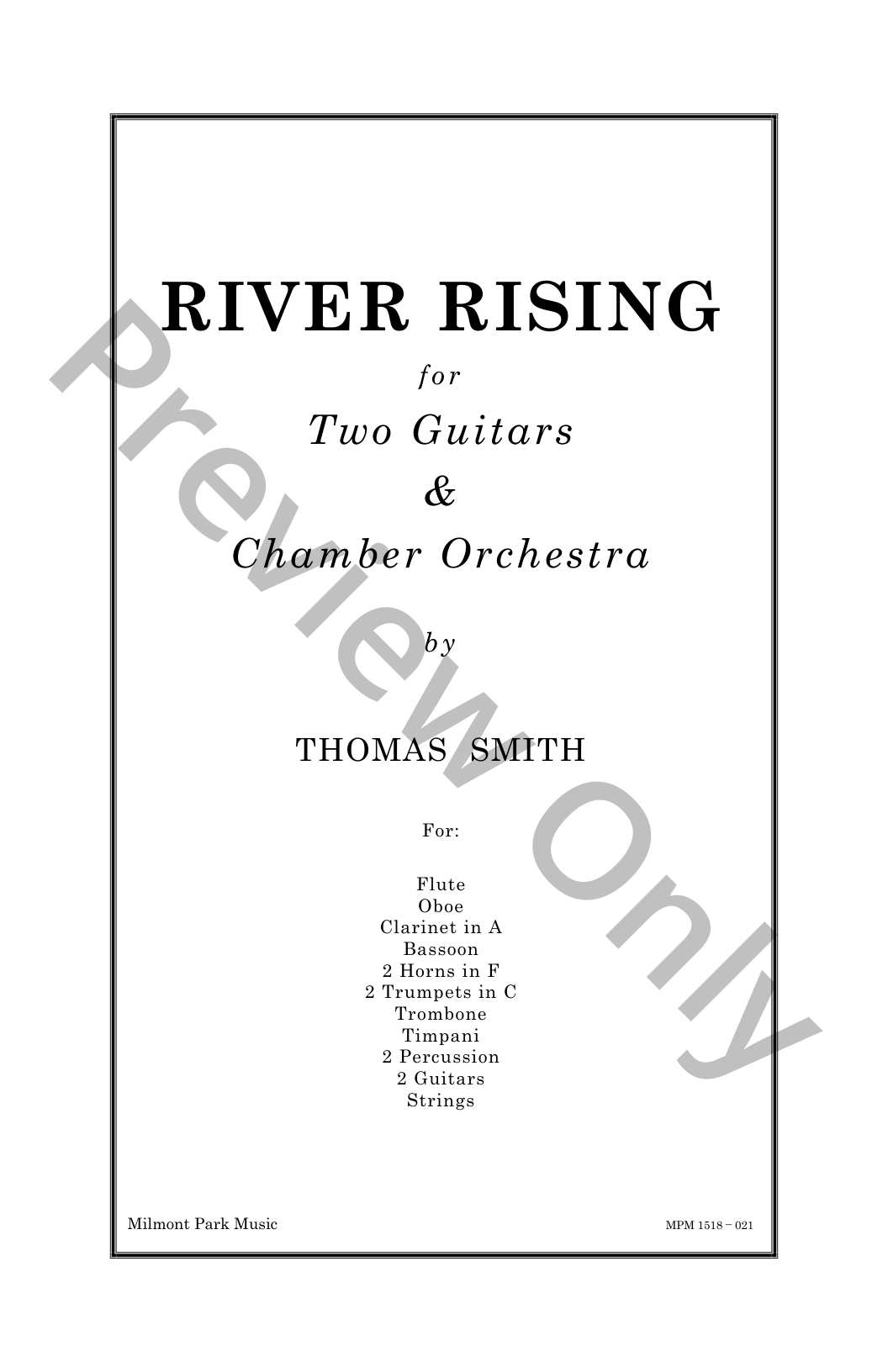 River Rising for Two Guitars and Chamber Orchestra P.O.D