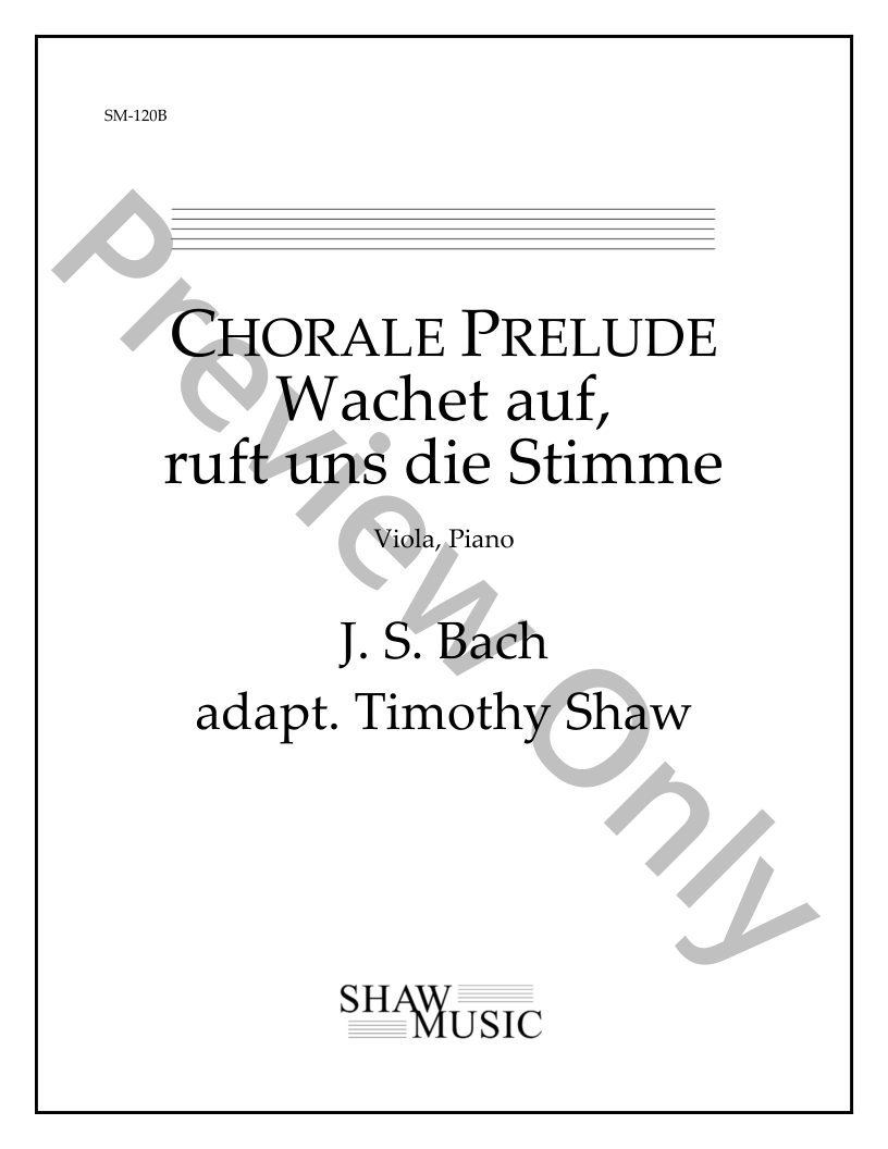 Chorale Prelude on Wachet auf, ruft uns die Stimme Viola and Piano P.O.D.