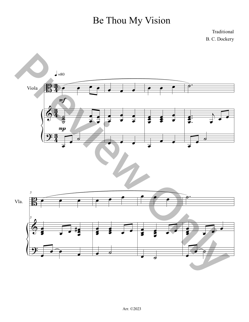  Be Thou My Vision (Viola Solo with Piano Accompaniment) P.O.D