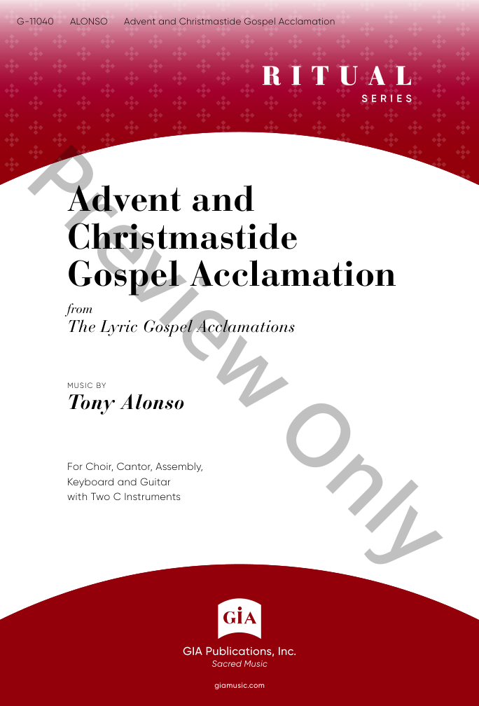 Advent and Christmastide Gospel Acclamation LARGE PRINT P.O.D.
