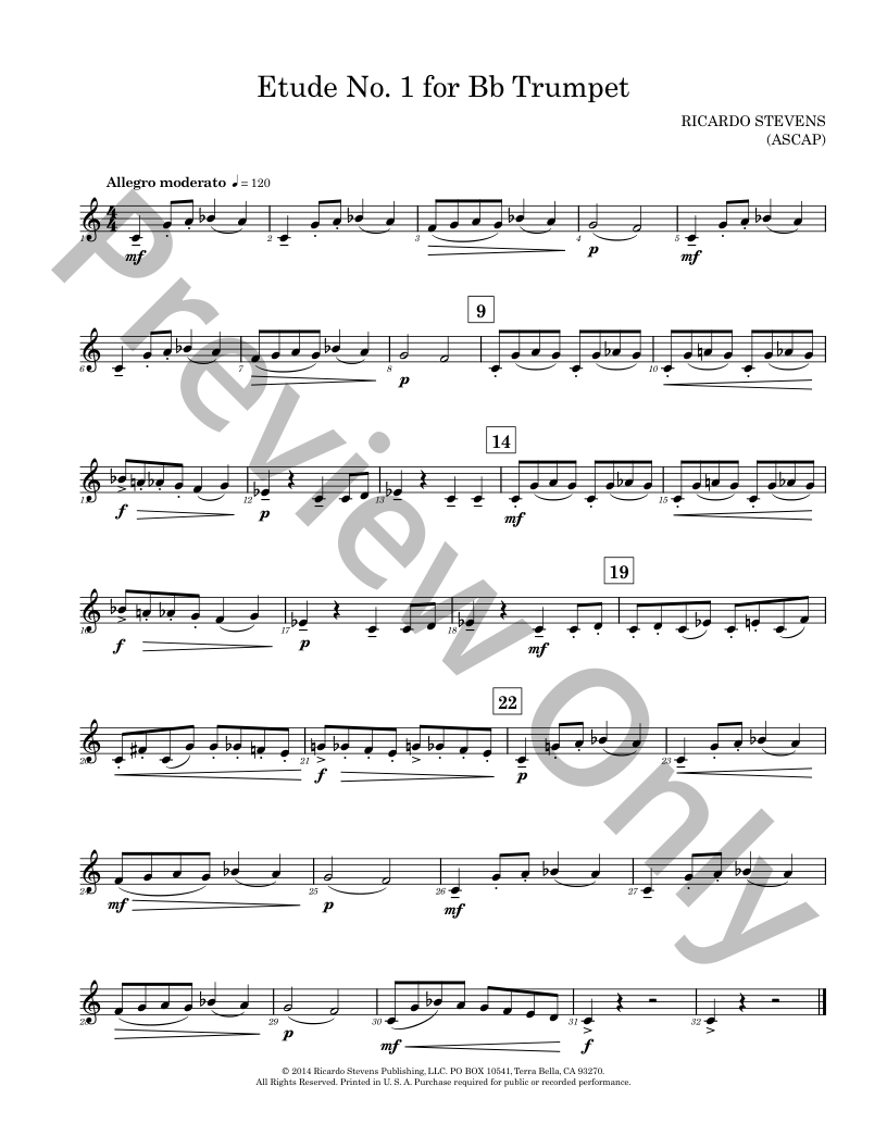 Etude No. 1 for Bb Trumpet P.O.D