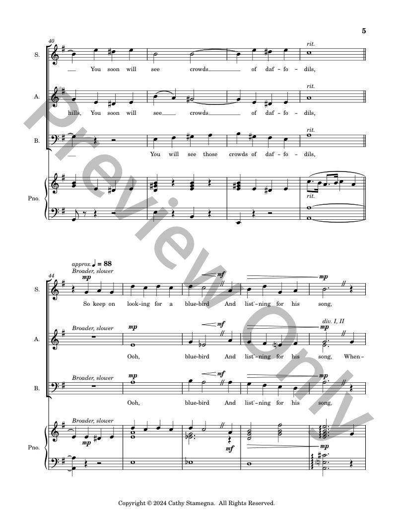 April Showers (SAB Choir, Piano Accompaniment) P.O.D