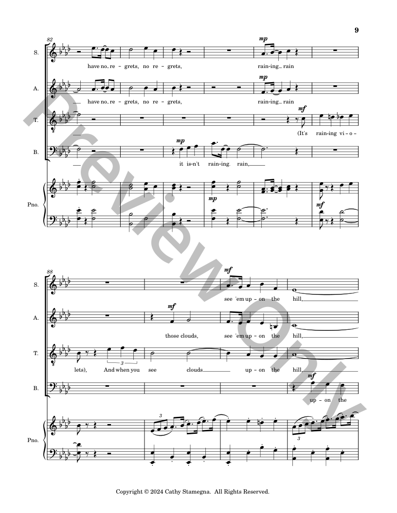 April Showers (SATB Choir, Piano Accompaniment) P.O.D