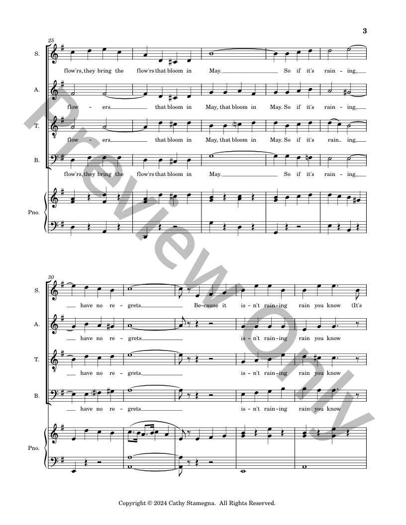 April Showers (SATB Choir, Piano Accompaniment) P.O.D