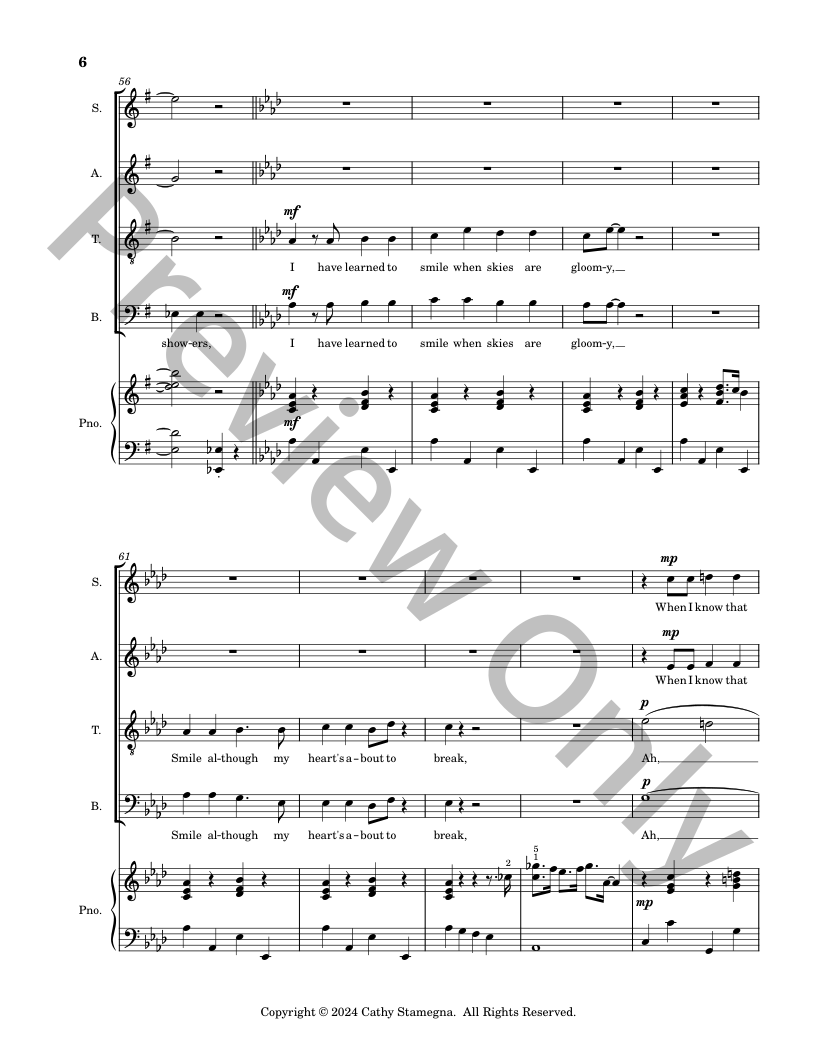 April Showers (SATB Choir, Piano Accompaniment) P.O.D