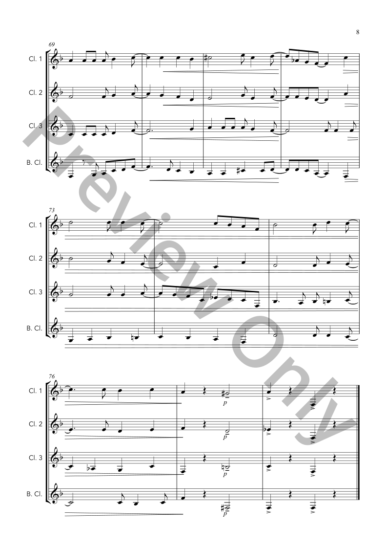 A Shining Light (This Little Light of Mine) - Jazz Arrangement for Clarinet Quartet P.O.D