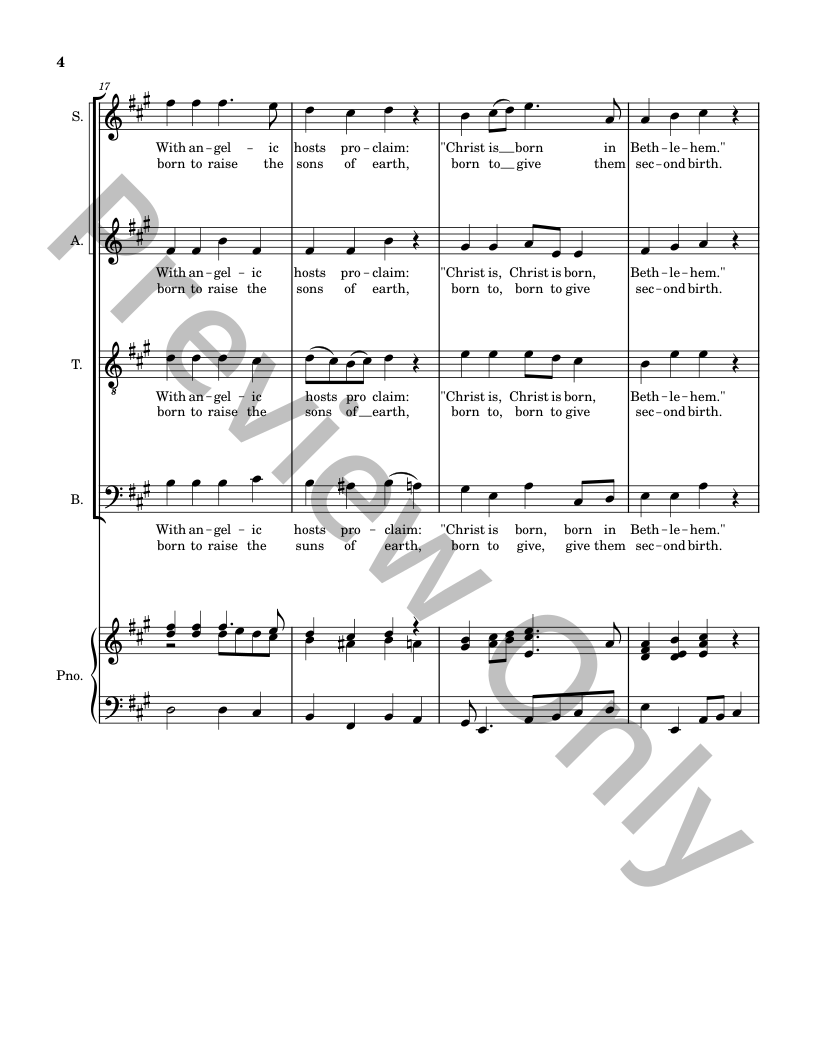 Hark, The Herald Angels Sing - SATB Choir with optional Piano accompaniment P.O.D