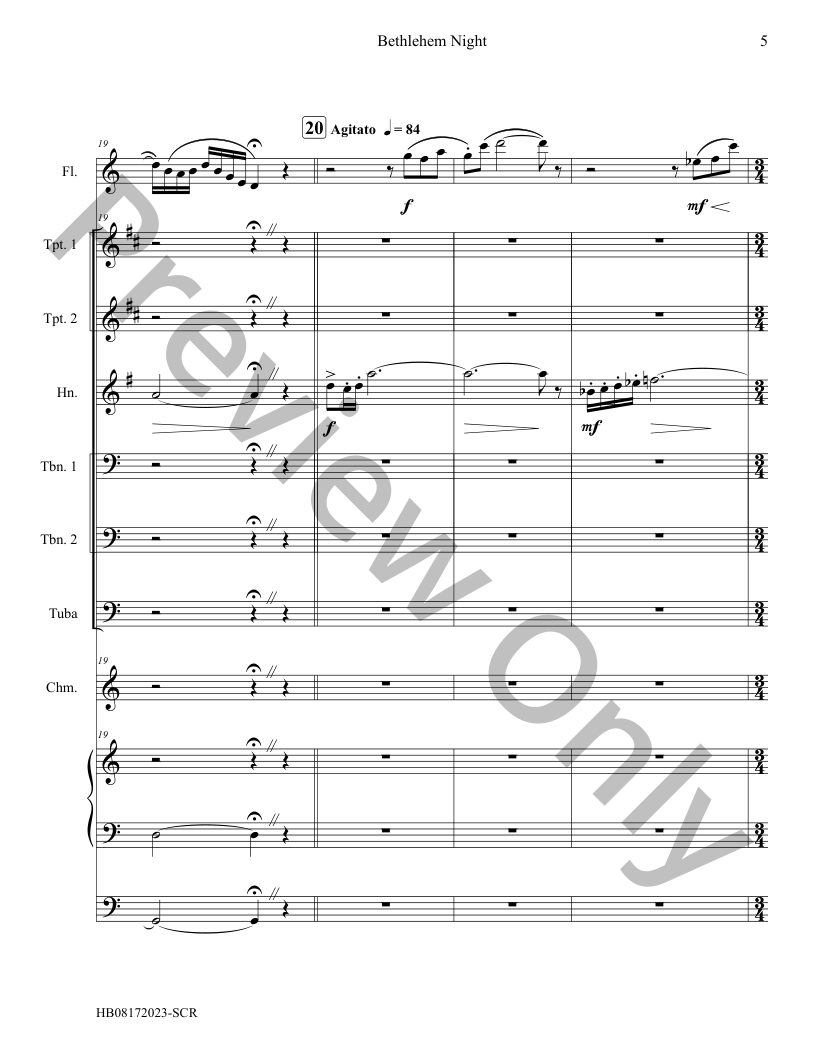 Bethlehem Night Brass Sextet, Flute, Chimes, and Organ