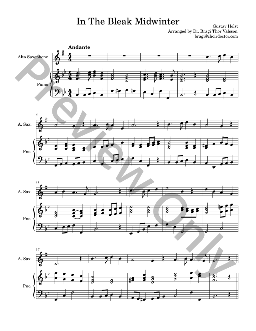 Five Christmas Songs - Alto Saxophone with Piano accompaniment P.O.D