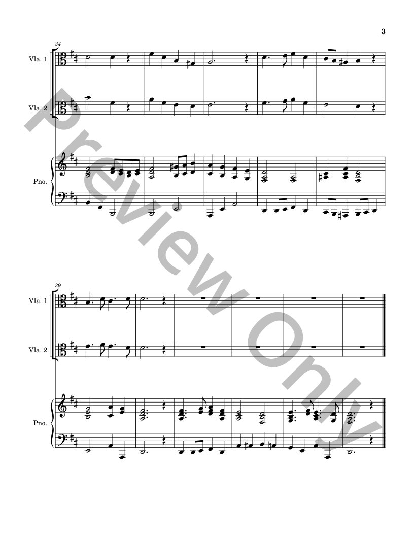 Five Christmas Songs - two Violas with Piano accompaniment P.O.D