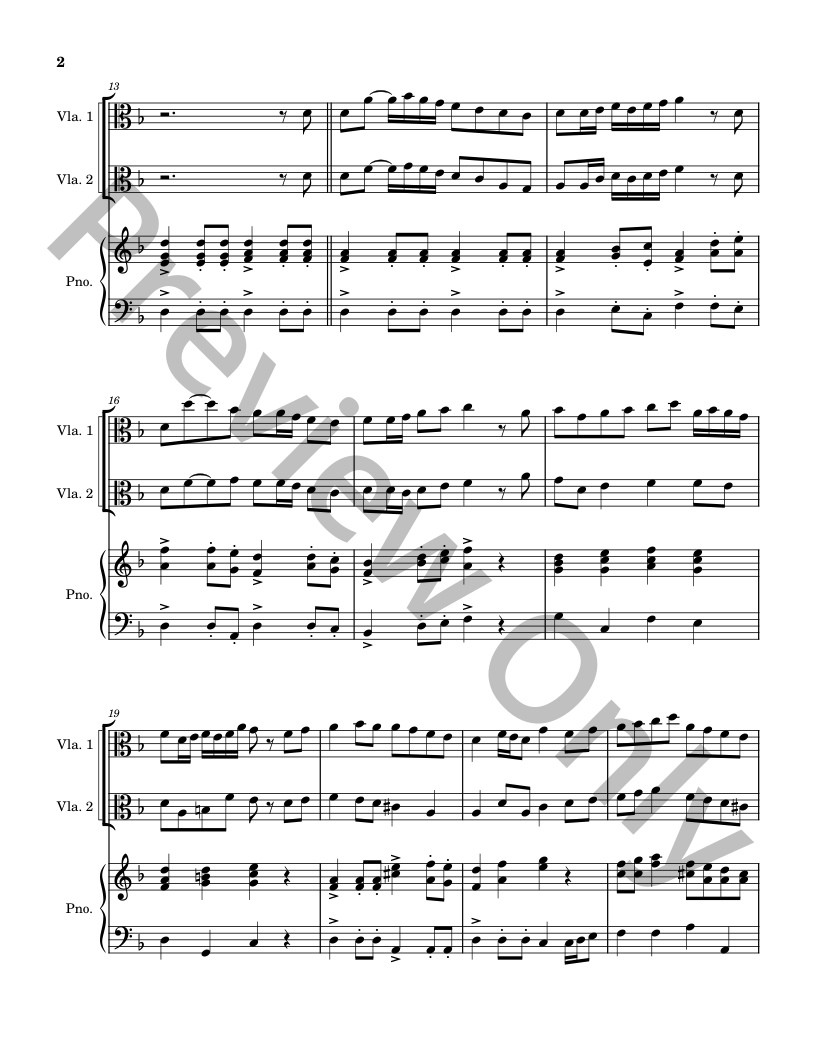 Five Christmas Songs - two Violas with Piano accompaniment P.O.D