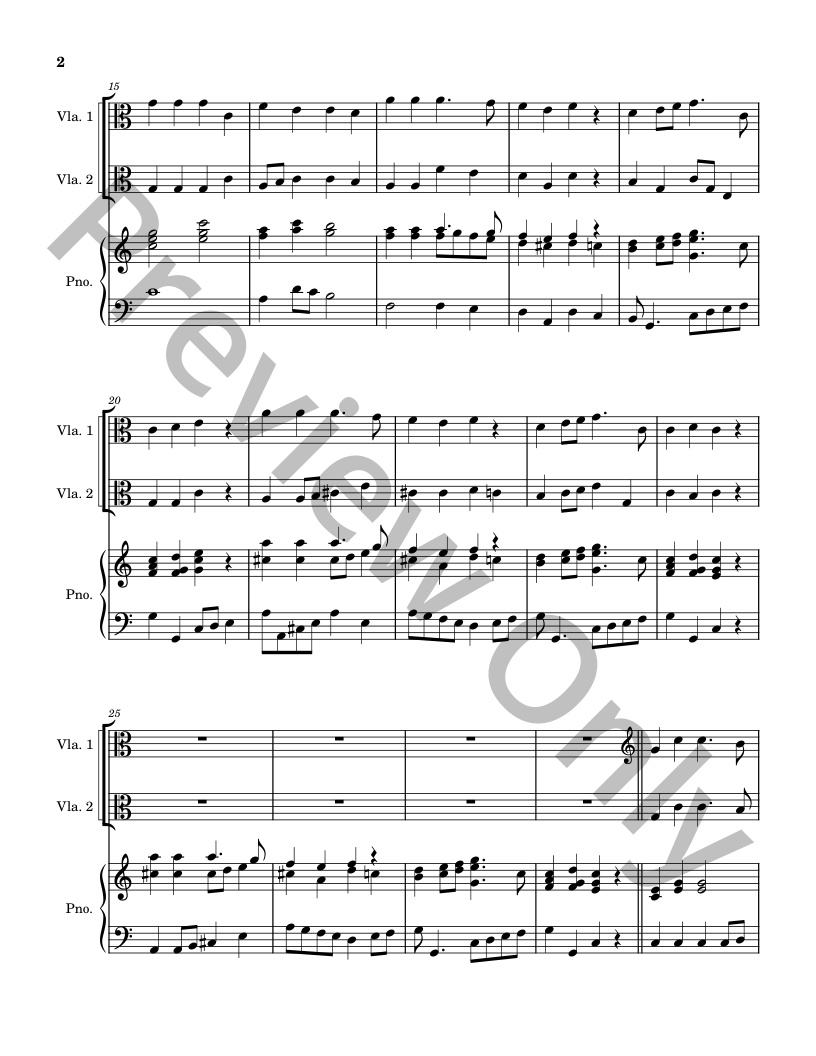 Five Christmas Songs - two Violas with Piano accompaniment P.O.D