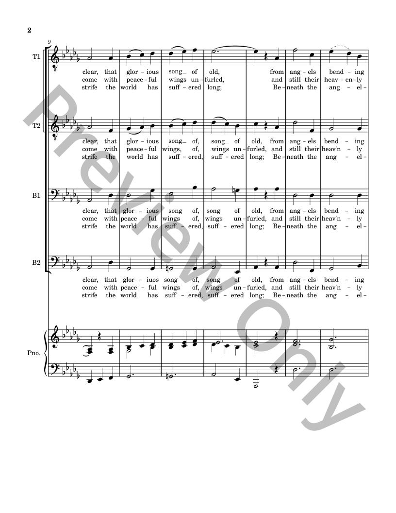 Five Christmas Songs - TTBB Choir with optional Piano accompaniment P.O.D