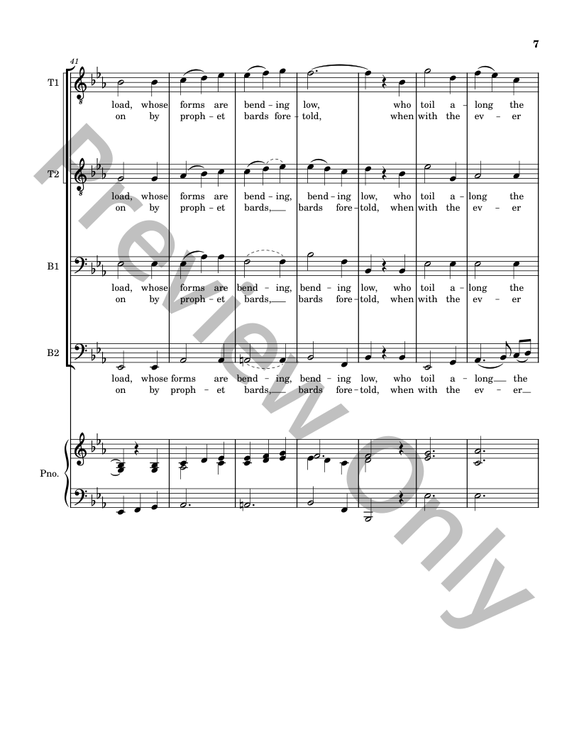 Five Christmas Songs - TTBB Choir with optional Piano accompaniment P.O.D