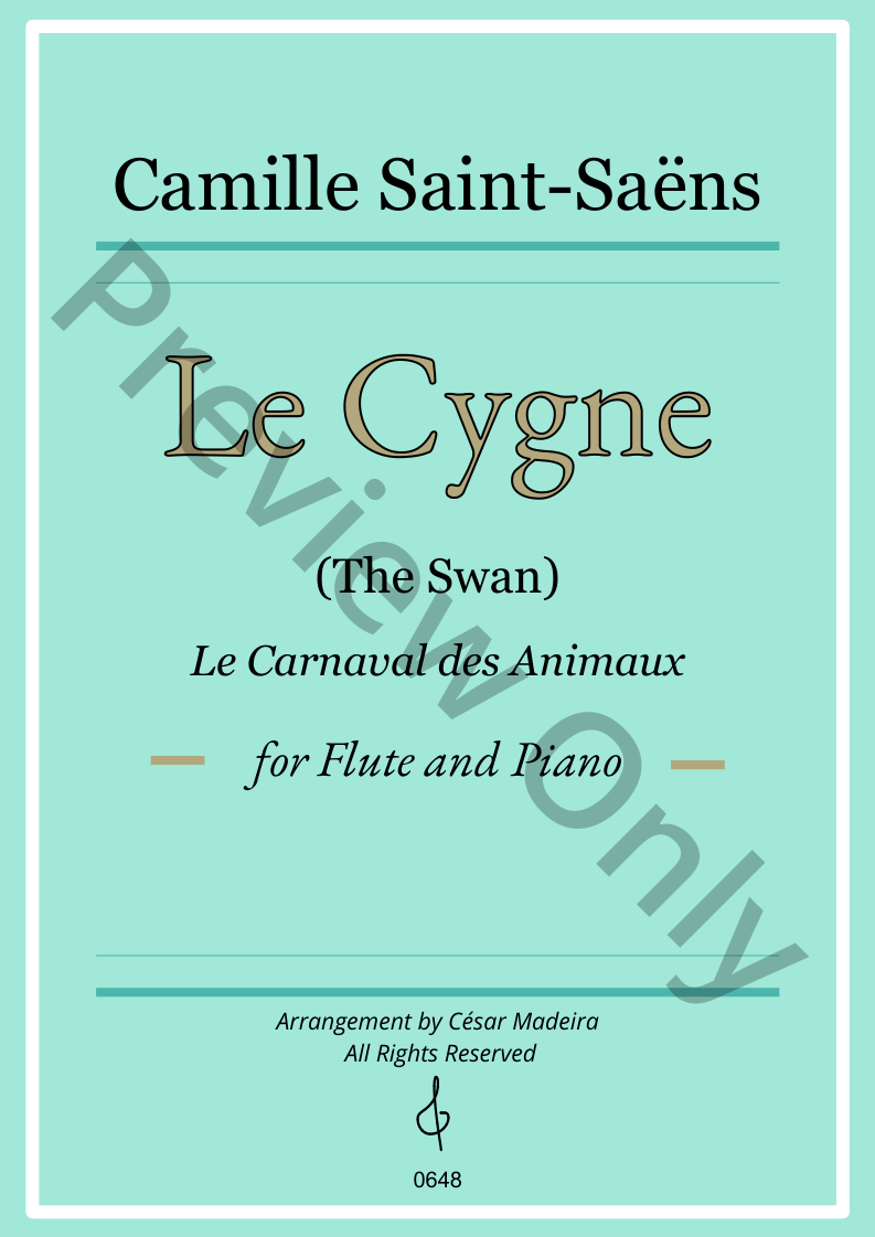 The Swan (Le Cygne) - Flute and Piano P.O.D