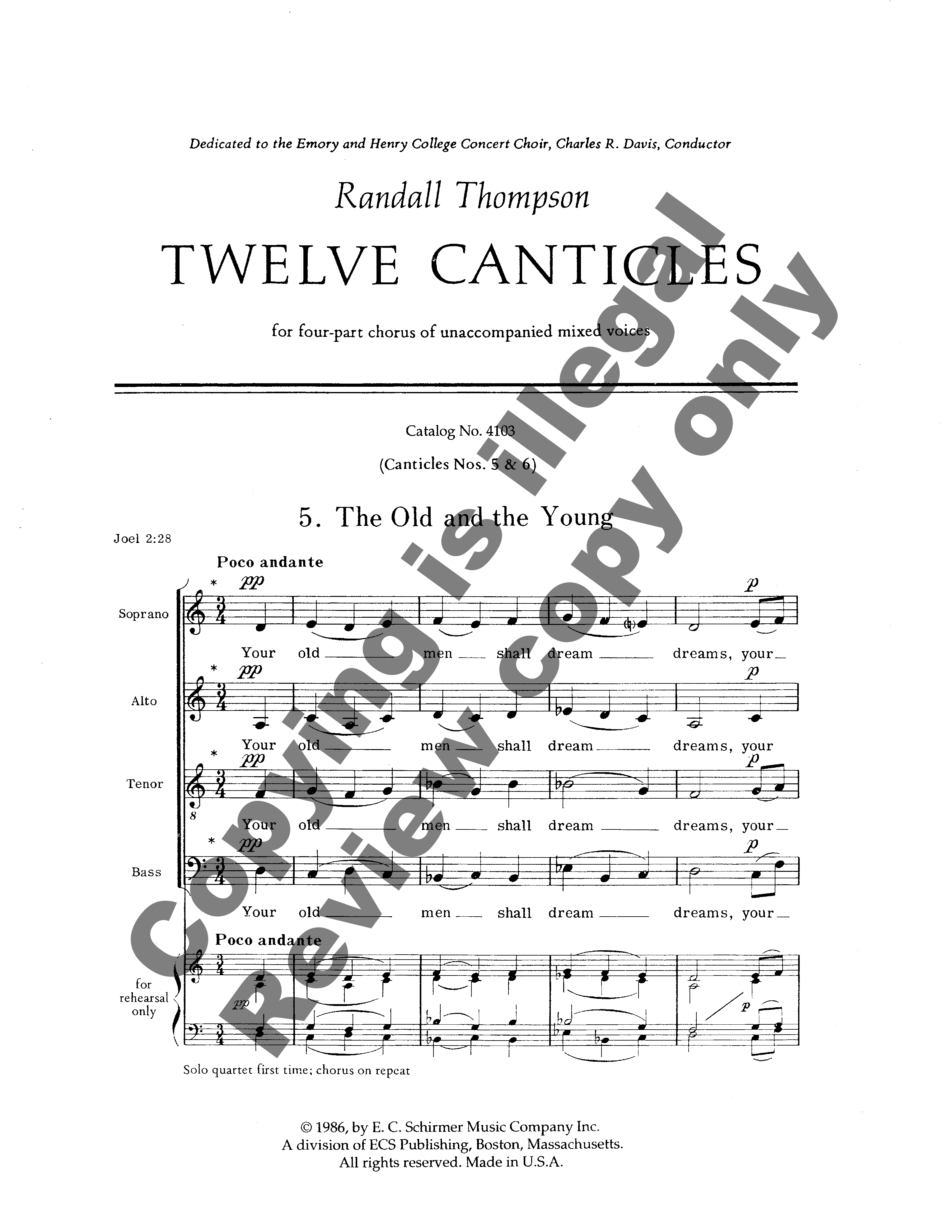 12 CANTICLES 5 AND 6 THE OLD AND TH