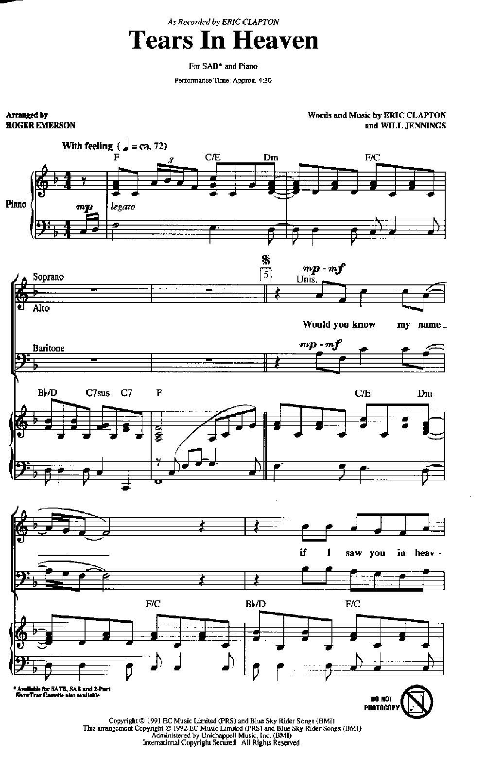 Tears In Heaven Sheet Music Preview Page 1  Tears in heaven, Sheet music,  Heaven music